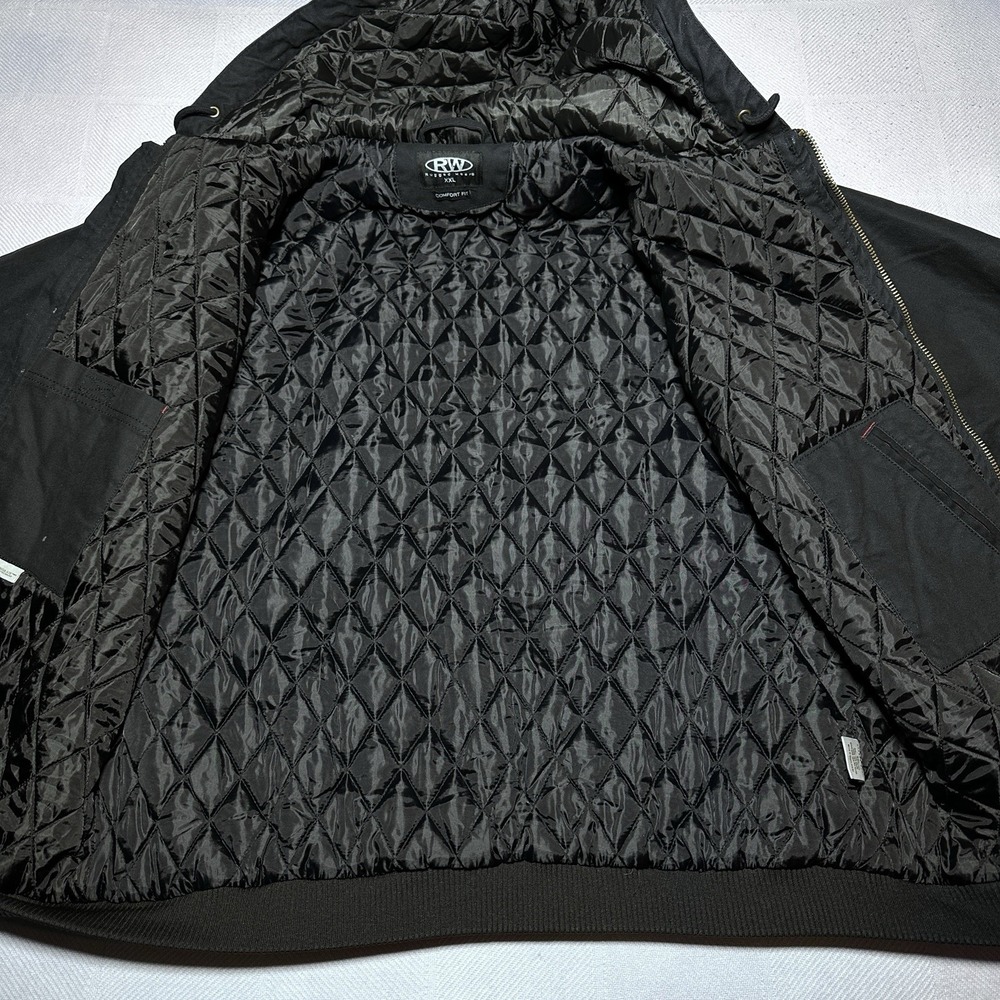 NEW Rugged Wear RW Canvas Work Jacket Mens 2XL Black 3M Insulated Comfort Hooded - Picture 6 of 15